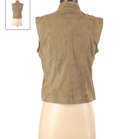 St. John Sport Green Suede Zip Up Vest - Picture 2 of 4